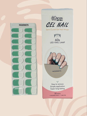 FRENCH MENTA GEL NAIL (UÑAS EN GEL STICKER)