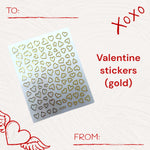 VALENTINE STICKER CARD (GOLD)