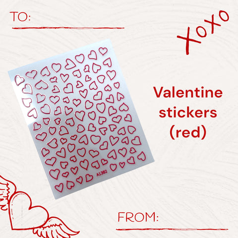 VALENTINE STICKER CARD (ROJO)