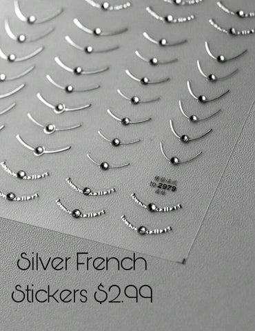 SILVER FRENCH STICKER